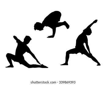 silhouette yoga postures