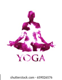 Silhouette of yoga. Vector