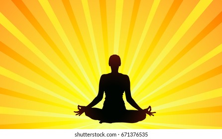 Silhouette of yoga. Vector