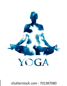 Silhouette Of Yoga. Vector