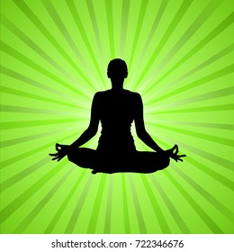 Silhouette of yoga. Vector