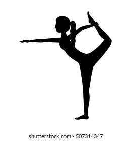 silhouette yoga woman lord of the dance pose two