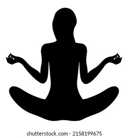 Silhouette Yoga Woman Lotus Pose Isolated Stock Vector (Royalty Free ...