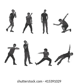 Silhouette of young boys sport