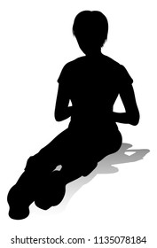 Silhouette young college student or teenager hanging out
