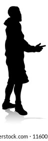 Silhouette young college student or teenager hanging out