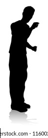 Silhouette young college student or teenager hanging out