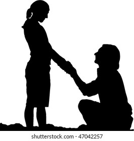 silhouette of a young Couple