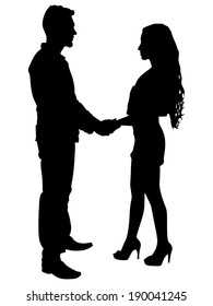 Silhouette of young couple in love 