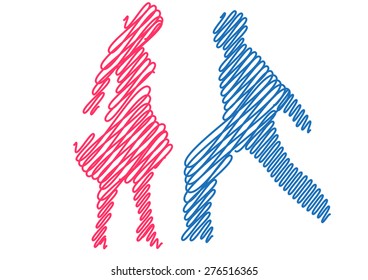 Silhouette of young dancers