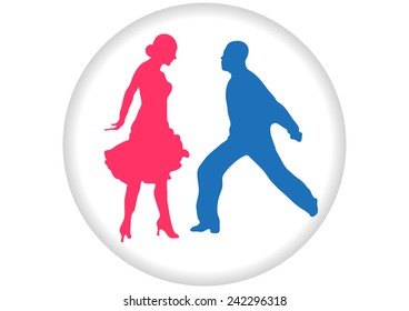 Silhouette of young dancers in a bubble.