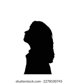 silhouette of young girl with half body appearance