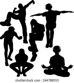 Silhouette of a young man