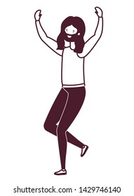 silhouette of young man dancing in white background