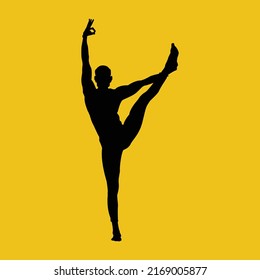 Silhouette young man practicing yoga