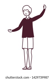 silhouette of young man in white background