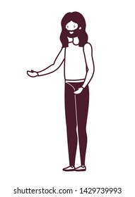 silhouette of young man in white background