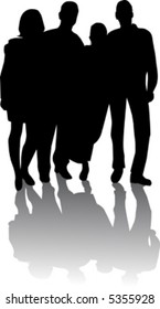 silhouette of young people