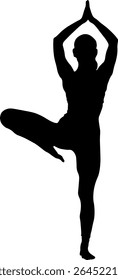 Silhouette of young sportswoman in sportswear, doing yoga and stretching exercises, pilates workout isolated on white background. Collage. Sport, health, hobby, youth, lifestyle, name concepts.