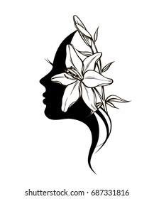 silhouette of young woman