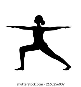 Silhouette of Young woman doing yoga