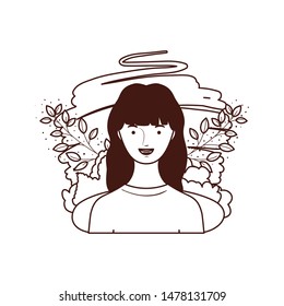 silhouette of young woman with landscape background