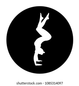 Silhouette young woman practicing yoga. Girl pilates. Set of Yoga Silhouette . Vector illustration
