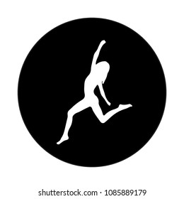 Silhouette young woman practicing yoga. Girl pilates. Set of Yoga Silhouette . Vector illustration