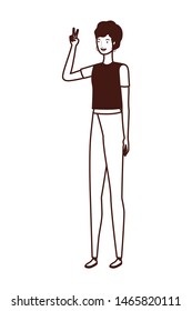silhouette of young woman standing on white background