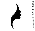 silhouette woman face