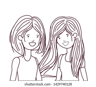 Silhouette Young Women White Background Stock Vector (Royalty Free ...