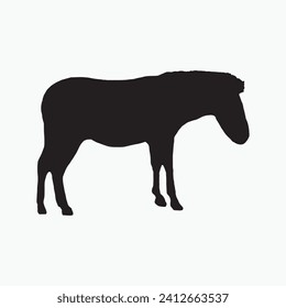 Silhouette of a zebra. Black zebra silhouette on white background