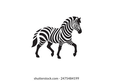 a silhouette zebra with a black and white pattern on it