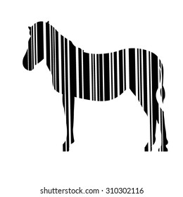 silhouette of zebra consist of lines 
