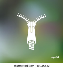 silhouette zippers, vector illustration