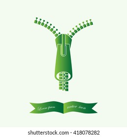 silhouette zippers, vector illustration