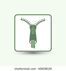 silhouette zippers, vector illustration