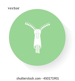 silhouette zippers, vector illustration