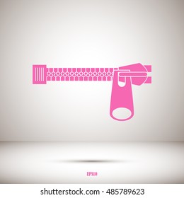 silhouette zippers, vector illustration
