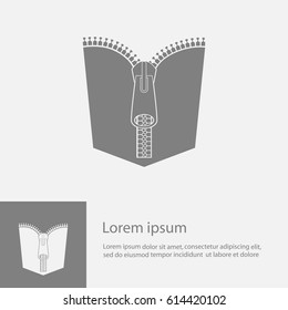 silhouette zippers, vector illustration