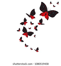 silhouette,beautiful butterflies, isolated on a white