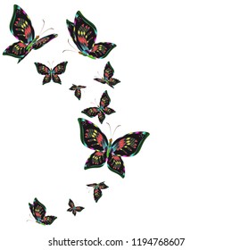 silhouette,beautiful butterflies, isolated on a white