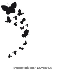 silhouette,beautiful butterflies, isolated on a white