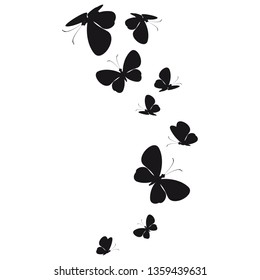 Silhouettebeautiful Butterflies Isolated On White Stock Vector (Royalty ...