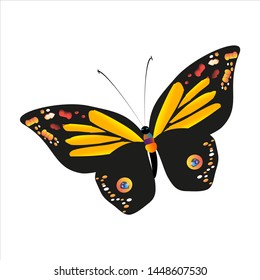 silhouette,beautiful butterflies, isolated on a white