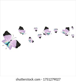 silhouette,beautiful butterflies, isolated on a white