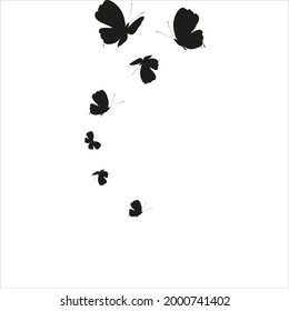 silhouette,beautiful butterflies, isolated on a white