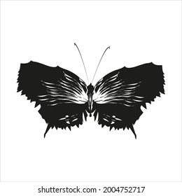 silhouette,beautiful butterflies, isolated on a white