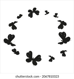 silhouette,beautiful butterflies, isolated on a white