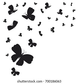 silhouette,beautiful butterflies, isolated on a white